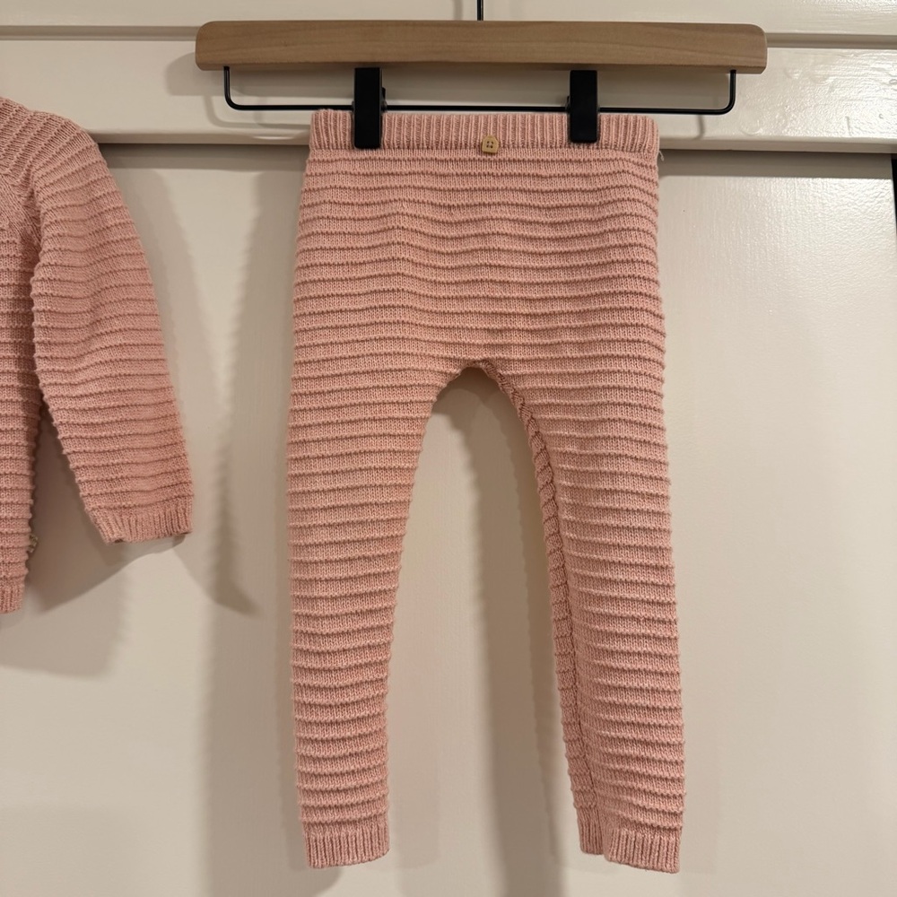 Petite Maison x Nono Knit Baby Cardigan &‎ Leggings Set - Dusty Pink - Picture 5 of 8